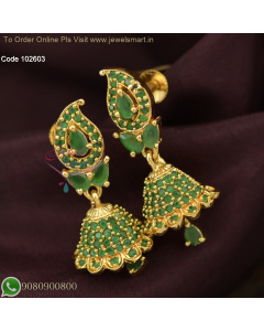 Mango Design AD Jhumka Earrings with Screw Lock | Multiple Color Options J26881