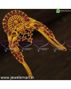 Matte Trending Bridal Jewellery Medium Size Bajuband Familiar Vanki Gold Catalogue V24537