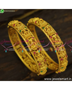 Mesmerizing One Gram Gold Bangles Design Temple Jewellery Nakshi Kada Bracelets Online