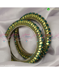 Mirror Work Lac Bangles Floral Design Dress Matching Fancy Collections B23372