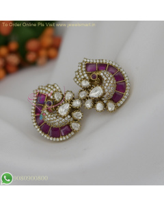Moissinite Stones Peacock Ear Studs – Premium Victorian Look Jewellery ER26935