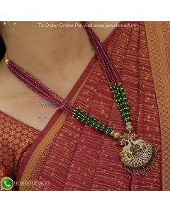 Multi Strand Beaded Crystal Necklace with Peacock Pendant NL27150