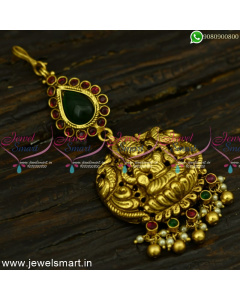Nagas Splendid Antique Gold Maang Tikka Laxmi Temple Collections T25038