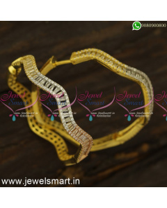 Neli Or Loop Pattern Big CZ Fashion Earrings Bali Style Imitation Gold Jewellery ER24491