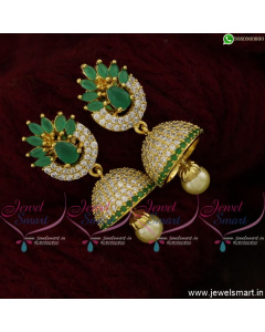 New Fashion Stone Jhumka Earrings Gold Plated Imitation Jewellery Online J21489