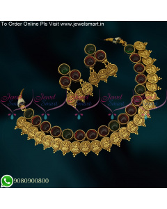 Temple Jewellery Kemp Stones Kasumala Antique Gold Traditional Jewellery NL20076