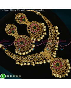 Kemp Jewellery Bridal Necklace Set Big Long Earrings Antique NL20216