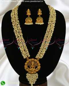 Pearl Imitation Jewellery Temple Collections Beautiful Long Necklace For Wedding NL21778