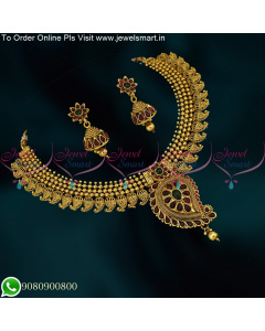 Classic Manga Malai Fashion Jewellery Trends Antique Necklaces Online NL22073