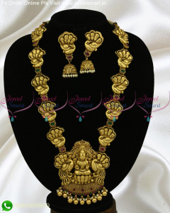 Gallant Antique Gold Long Necklace Marvelous Divine Heavy Temple Jewellery Models NL24496