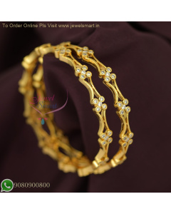 5 Stone C String Design One Gram Gold Bangles Sparkling Stones Daily Wear B26725-2.10 or 67MM