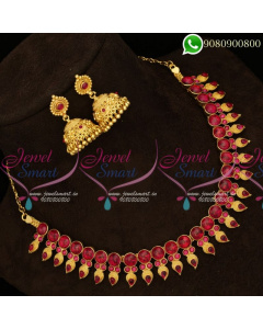 Original Kemp Jewellery Mango Design Necklace Set Jhumkas Online NL19035A
