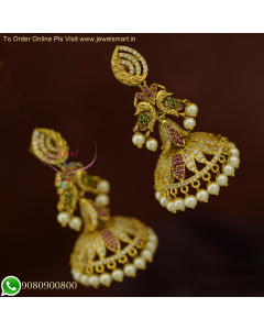 Exquisite Peacock Earrings Jhumka Style | Antique Jewellery Collection J25984