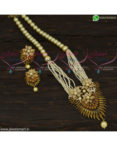 NL14122 Shell Pearls Designer AD Pendant Beaded Fashion Jewellery Latest Imitation Designs Online