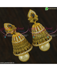 Peculiar Designer Jhumka Earrings Latest Artificial CZ Antique Jewellery J22305
