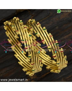 Pretty Broad Gold Kangan Designs Bangles For Women Covering Jewellery Online B24861