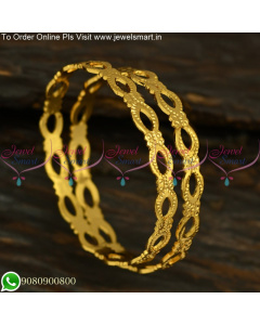 Punch Hole Design Baby Bangles Latest In Gold Plated Jewellery Collections B25210