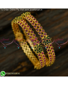 Real Look Red and Green Kemp Bangles One Gram Gold Jewellery B25224