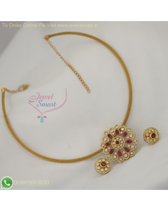 Rope Chain Antique Gold Plated Necklace with CZ Colorful Pendants – Lightweight and Delicate Fashion Jewelry NL26928