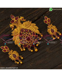 Ruby Stones Designer Pendant Set Latest Artificial Jewellery Catalogue Online PS23971