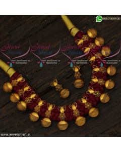 Glorious Silk Thread Jewellery Latest Fashion Broad Necklace Set NL14924A
