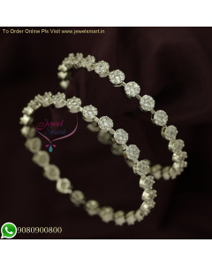 Simple 7 Stone Round Diamond Bangles Design with CZ Sparkling Stones B25880