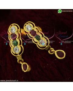 Simple Stone Ear Studs For Women in Gold Design for Daily Wear Online ER21844