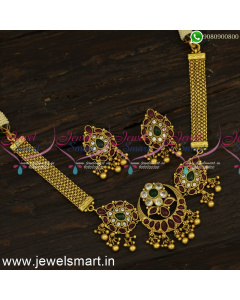 Simple Modern Antique Gold Choker Necklace Sleek and Fit Chain Small Ear Studs NL24138