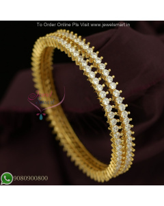 Single Line American Diamond Stone Bangles – Long Lasting Color, Party Wear Jewelry B27225