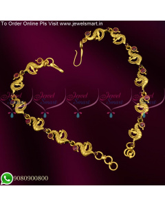 Single Line Peacock Ear Chains Mattal Simple Antique Gold Accessories EC25425