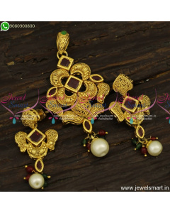 Small Ruby Gold Dollar Designs Antique Fashion Jewellery Online Shopping PS23918