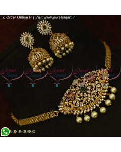 Small Size Choker Necklace Set Suitable For Kids Also With Jhumka Earrings NL25423
