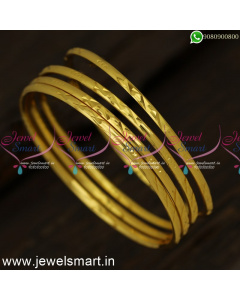Smooth As Silk One Gram Gold Bangles Gajulu Collections Set of 4 Online B24329
