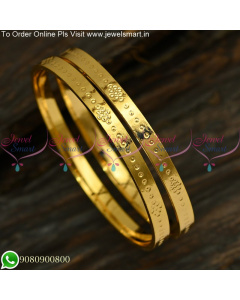 Smooth Dotted Design Baby Bangles Long Lasting Gold Plated Jewellery B25212