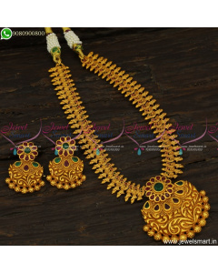 Sophisticated Peacock Necklace Set Pleasing Gold Jewellery Design Online NL18749A