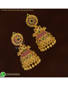 South Indian Gold Plated Screw Lock Jhumka Earrings | Traditional Design | Low Price J25901
