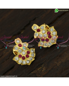 South Indian Thodu Kammal Traditional Gold Ear Studs Designs Getti Metal Jewellery 