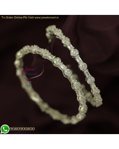 Sparkling 7 Stone Fancy Design White CZ Bangles | Online Jewellery B25876