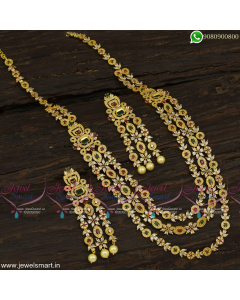 Spectacular Layered Long Necklace Gold Designs Latest Bridal Jewellery NL23352