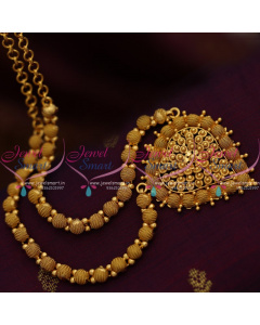 NL8437 Fancy Ball Emboss Design Chain Necklace Gold Plated Traditional Imitation