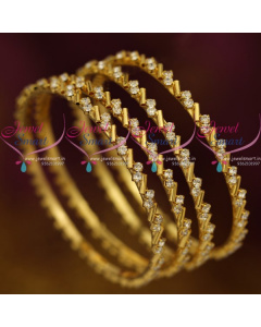 B9389 4 Pieces Baby Small Size Broad Gold Plated Stone Bangles Shop Online