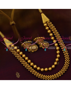 NL13519 Antique Jewelry Jalimala 2 Layer Beaded Jewelry Jhumka Earrings Latest Fashion Online