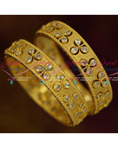 B13657 Broad Amerian Diamond Stones 2 Pcs Set Pear Shape High Quality Stones Bangles Online