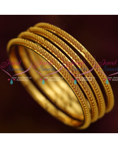 B13887 Spiral Twisted Spring Fancy 4 Pcs Gold Plated Jewelry Daily Wear Collections Bangles Online