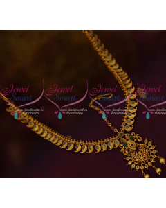 H13670 Matte Antique Gold Plated Polki Kemp Matha Patty Bridal Ornaments Red Green Stones Online