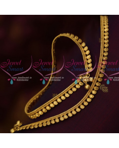 P14119 Mango Design Plain Gold Plated Traditional Anklets South Indian Jewellery Online