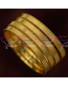 B14647 Daily Wear 4 Pieces Gold Covering Bangles Smooth Inside Finish Imitation Jewellery Online