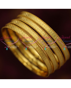 B14648 Latest 4 Pieces Self Design Smooth Daily Wear Jewellery Micron Covering Bangles Online