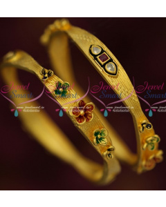 B15086 Floral 3D Embossed Colour Design Latest Fashion Bangles Shop Online