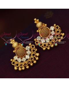 ER18303 Daily Wear Gold Plated South Screw Earrings Latest Imitation Jewellery Designs
